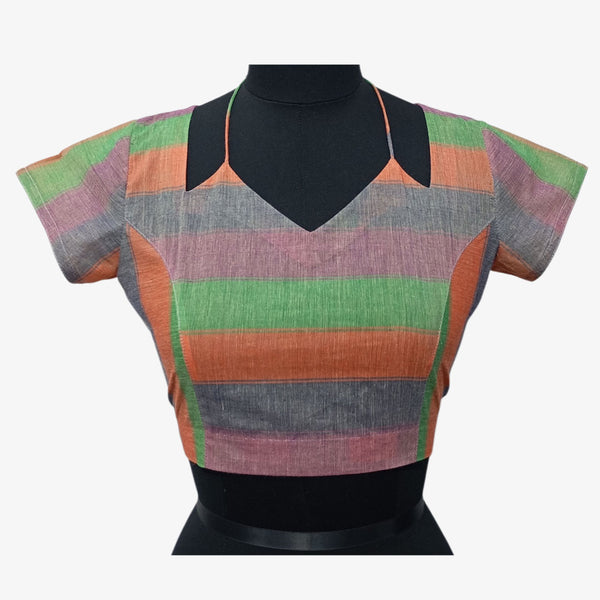Multi Colour Tie-Back Adjustable Blouse