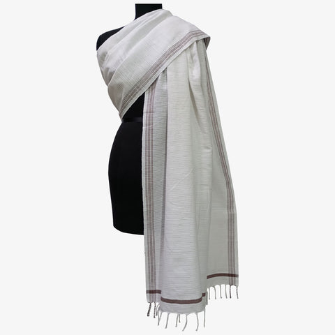 White Colour khadi Shawl