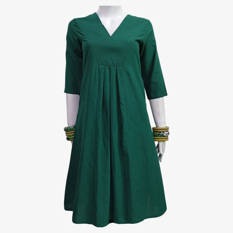 Green A Line Midi Tunic