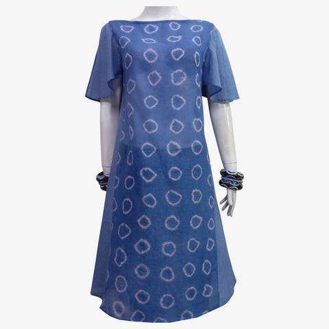 Shades of Blue A Line Midi Tunic