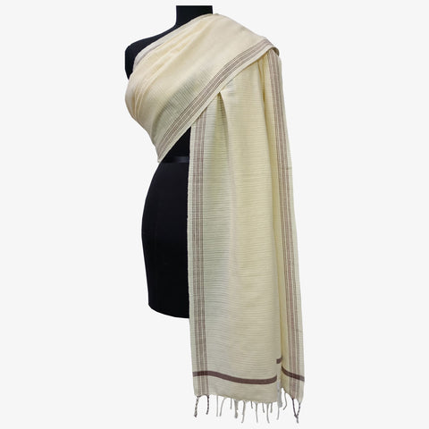 Cream Colour Khadi Shawl