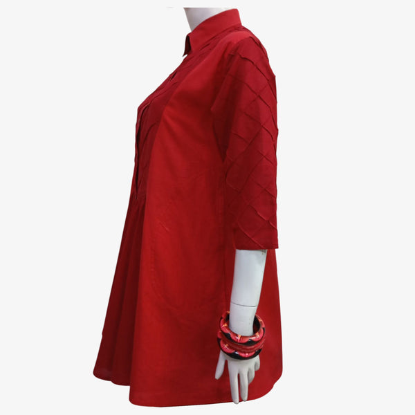Red A Line Tunic