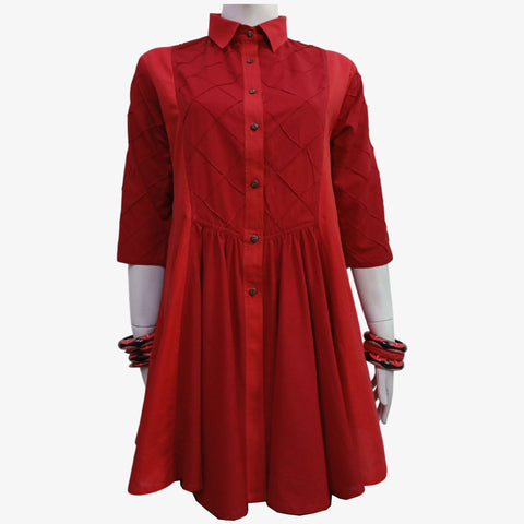 Red A Line Tunic