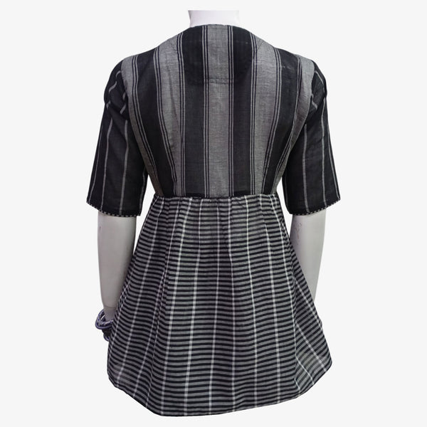 Black & White Stripe Tie Top