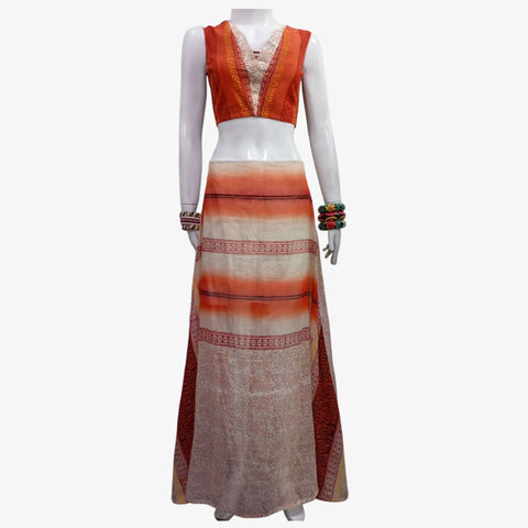 Shades of Orange Long Skirt & Top
