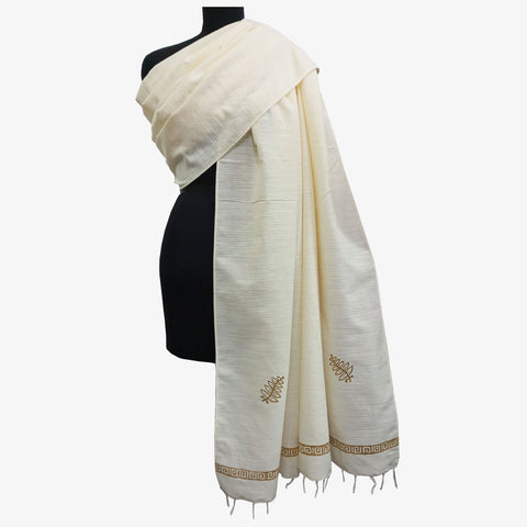 Cream Colour Khadi Shawl