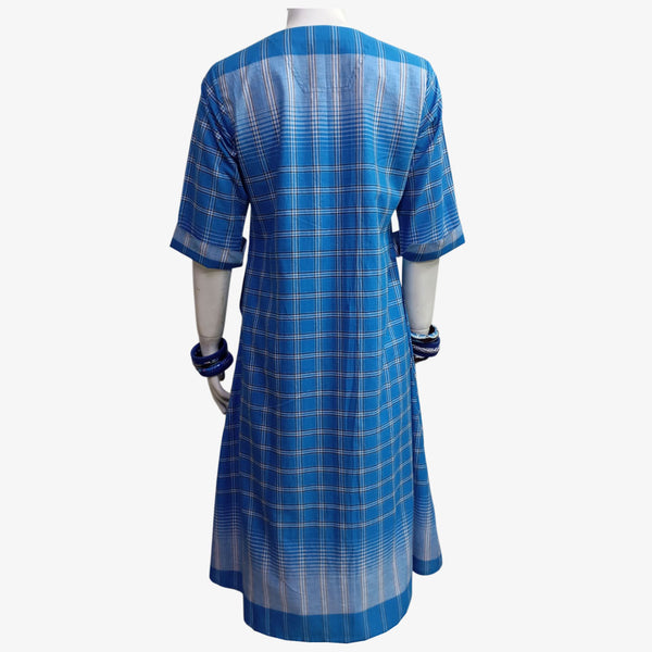 Blue & White Colour Midi Lungi Tunic