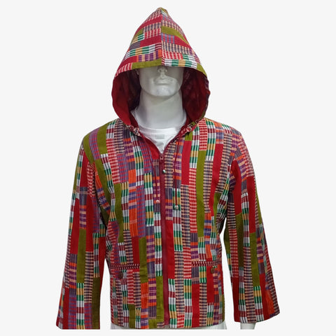 Front Zip Up Patch Hooded Jacket