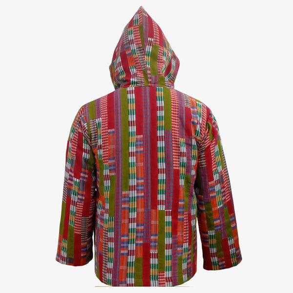 Front Zip Up Patch Hooded Jacket