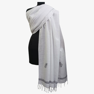 White Colour khadi Shawl