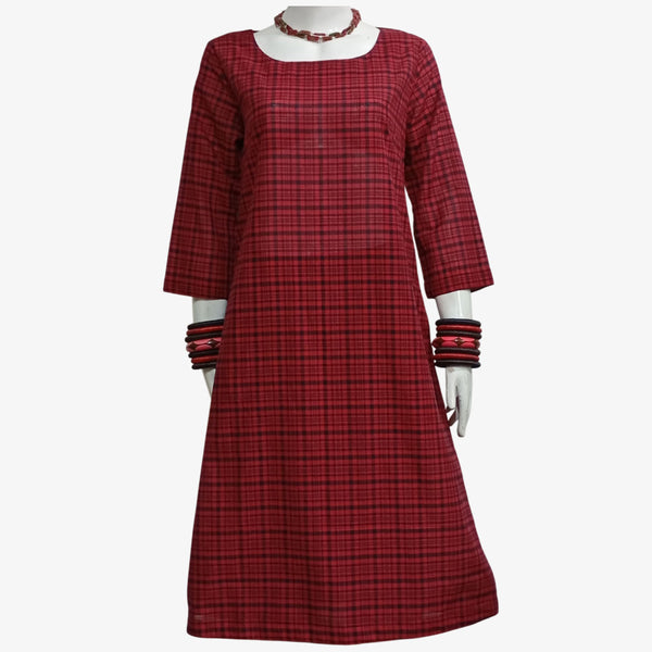 Red & Black A Line Midi Tunic