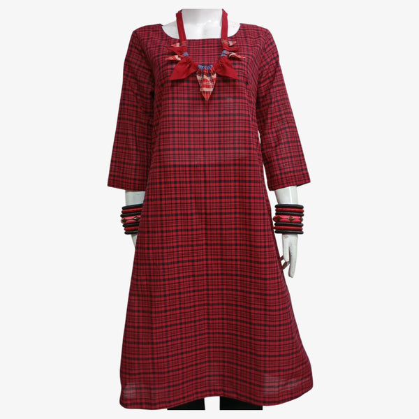 Red & Black A Line Midi Tunic