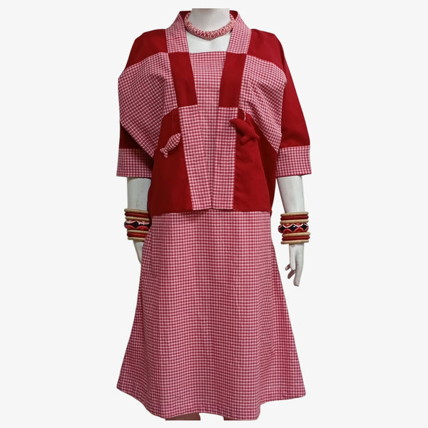 Pink & White A Line Midi Tunic