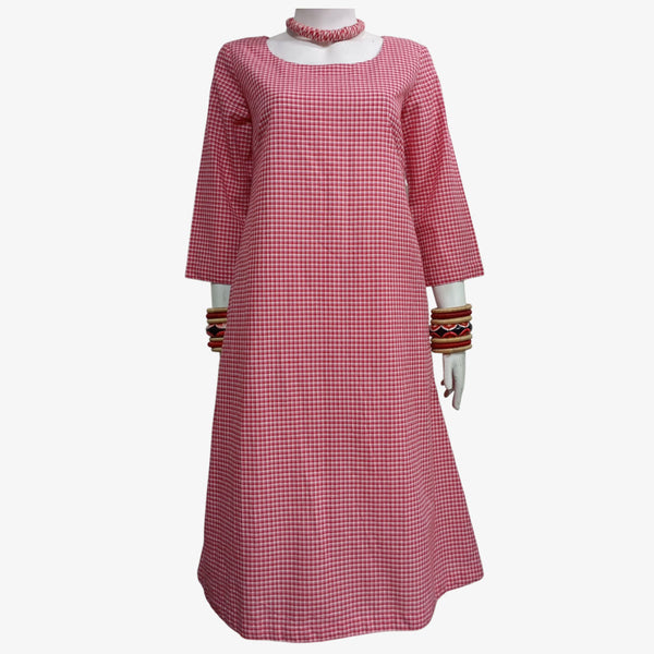 Pink & White A Line Midi Tunic