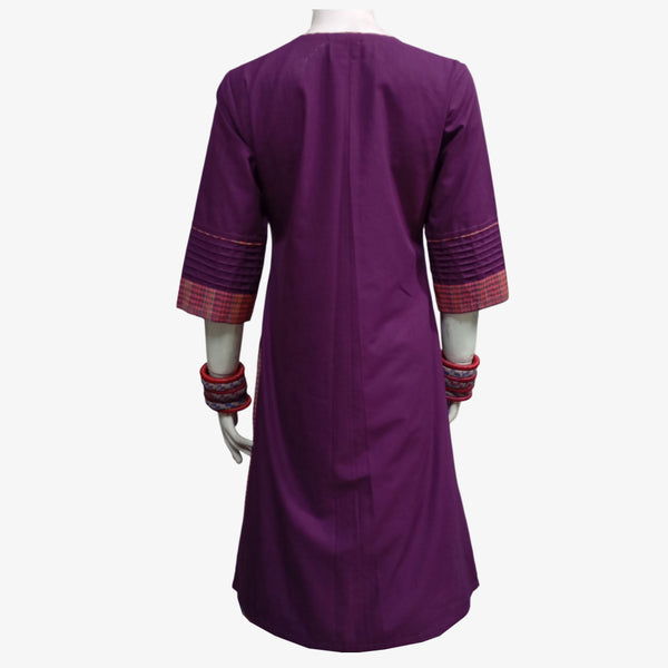 Grape Juice Artisan Taater Kameez with Gamcha Touch