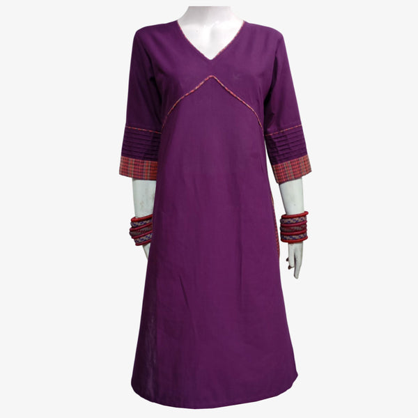Grape Juice Artisan Taater Kameez with Gamcha Touch