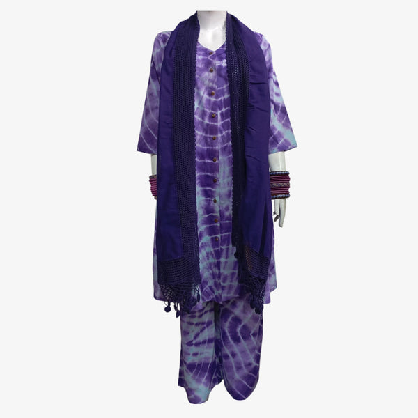 Purple V-Neck Midi Tunic