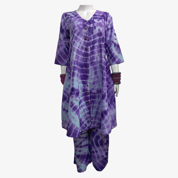 Purple V-Neck Midi Tunic