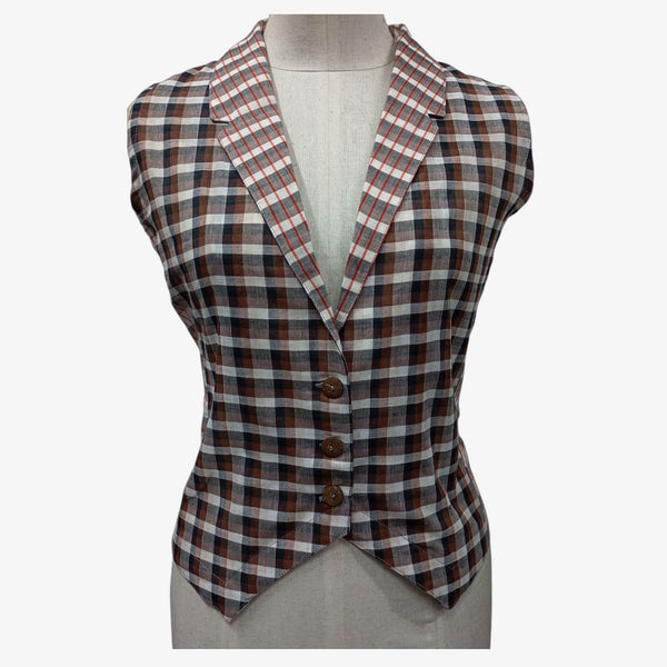 Black & Brown Ladies Waistcoat