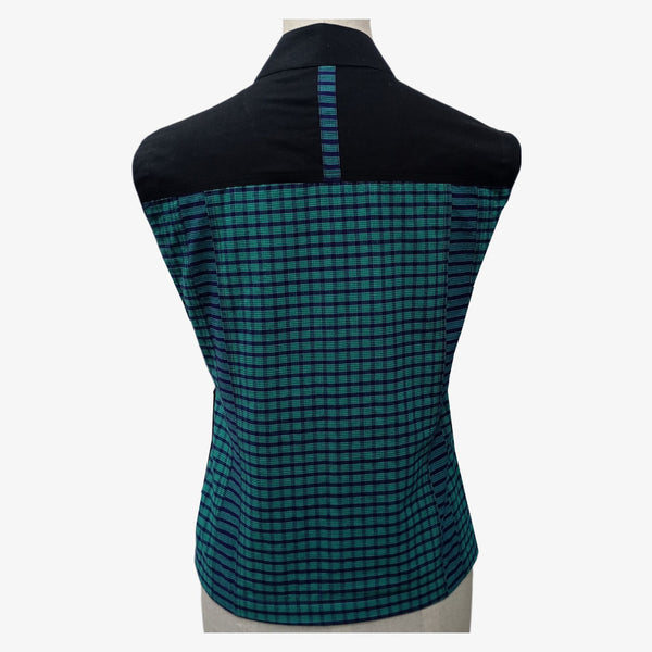 Black & Turquoise Ladies Waistcoat