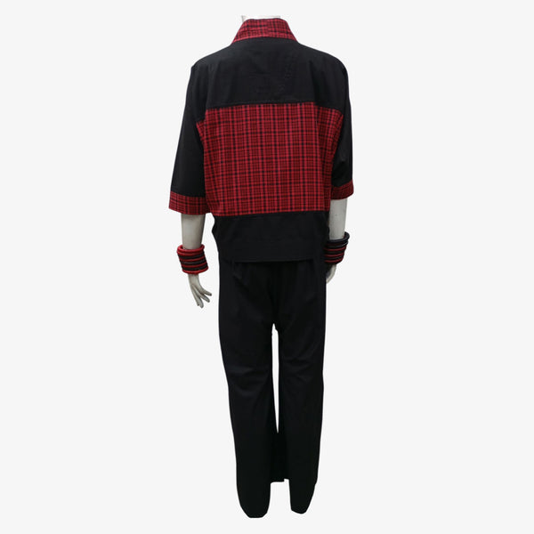 Red & Black Short Kimono Jacket