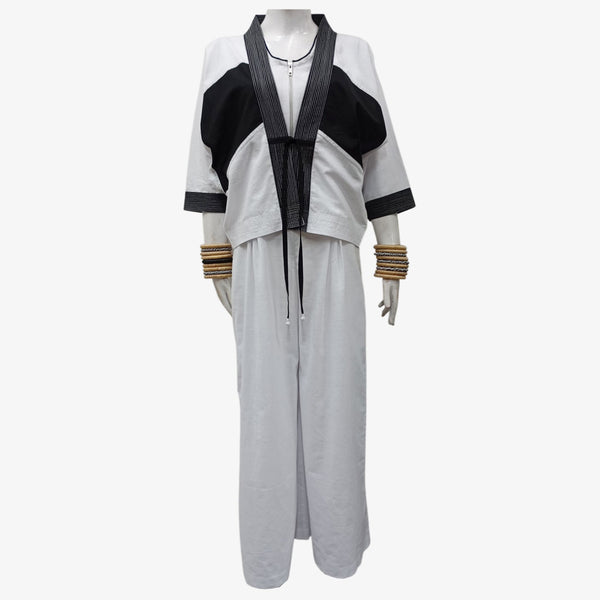 Black & White Short Kimono Jacket
