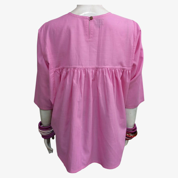 Geranium Pink Kaftan Style Top