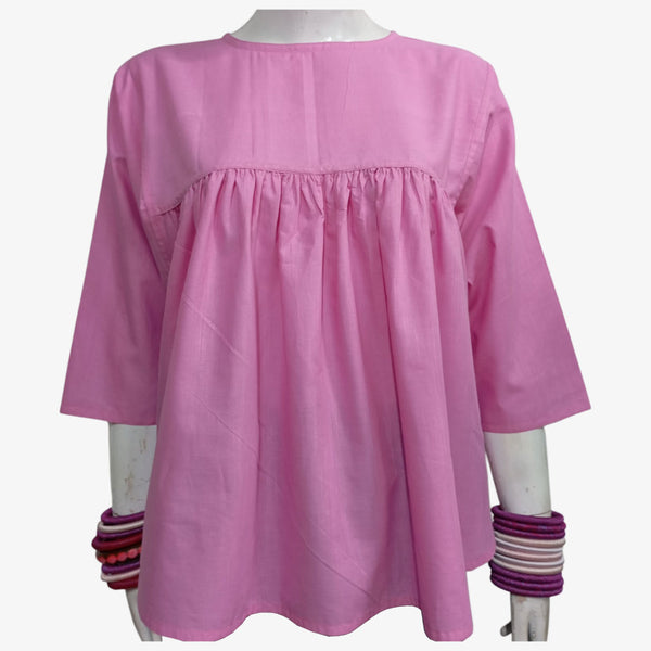 Geranium Pink Kaftan Style Top