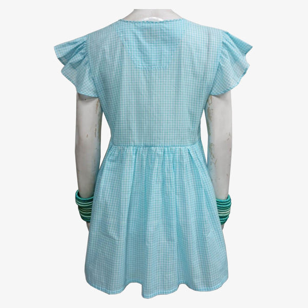 Turquoise & White Gingham Short Tunic
