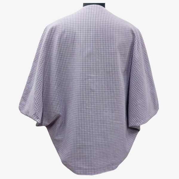 Purple & White Check and Deep Purple Reversible Cotton Flow Jacket