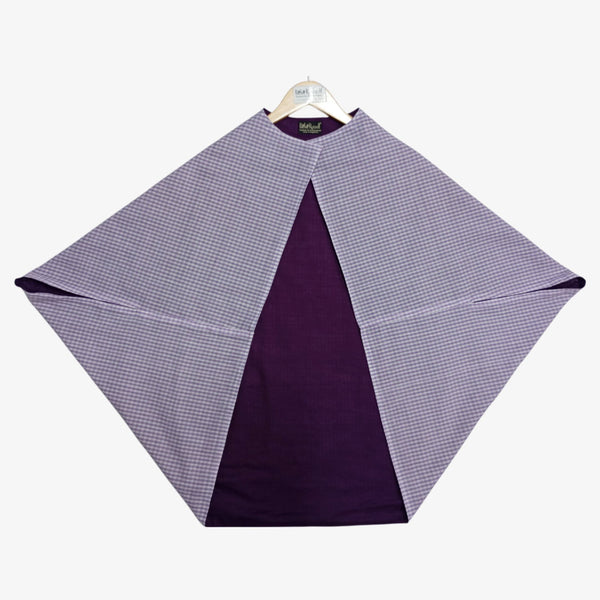 Purple & White Check and Deep Purple Reversible Cotton Flow Jacket