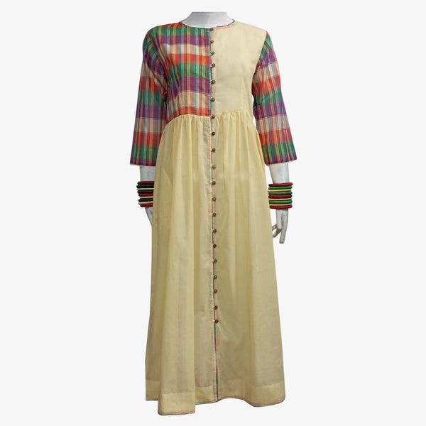 Multi Colour with Sunlight Gamcha Cotton Breeze Maxi