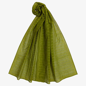 Cedar Green Colour Cotton Embroidery Scarves