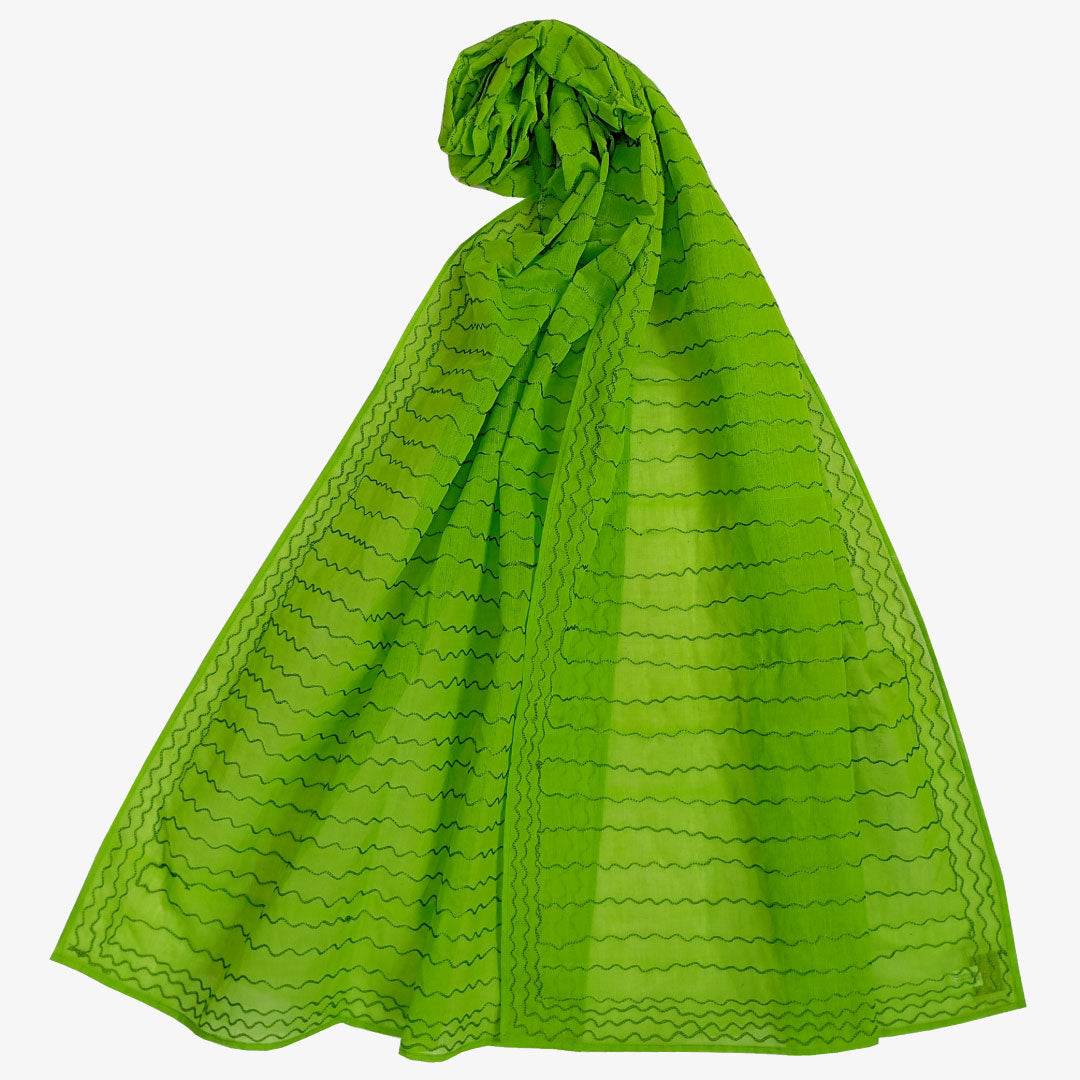 Greenery Colour Cotton Embroidery Scarves