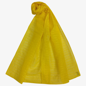 Yellow Colour Cotton Embroidery Scarves