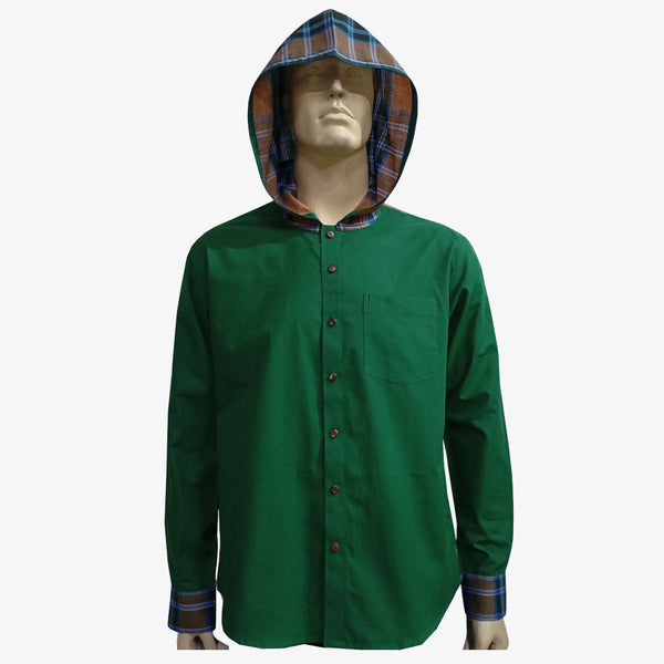 Green & Multi Colour Check Full Sleeves Shirt