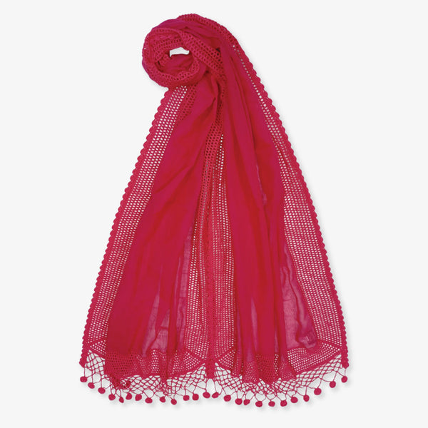 Pink Glo Cotton with Crochet Scarves