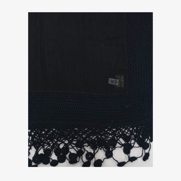 Black Cotton with Crochet Scarves