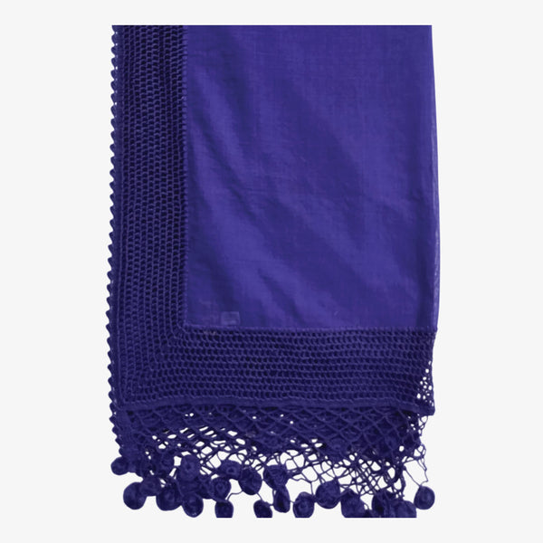 Purple Cotton with Crochet Scarves