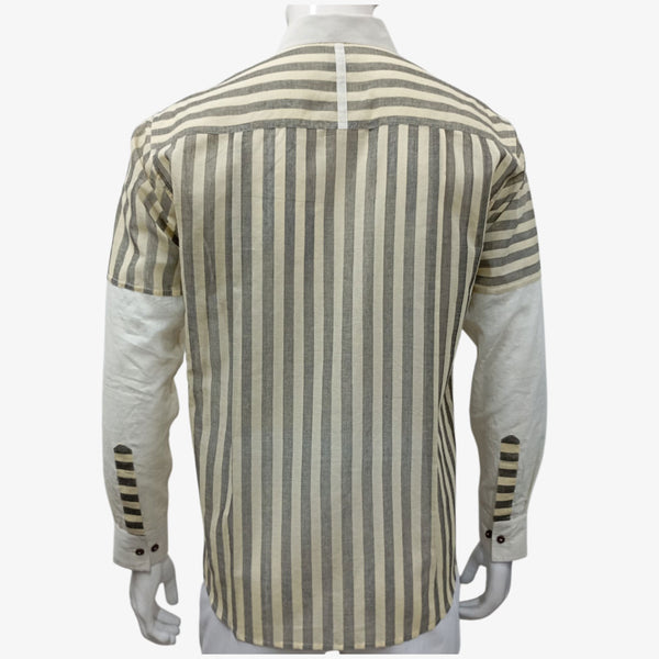 Off White & Grey Colour New Full Sleeves Shirt