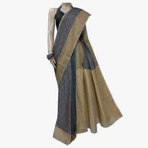 Grey Colour Belkuchi Sari with Blouse Piece