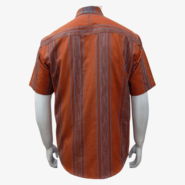 Orange Rust Lungi Cotton Half Shirt