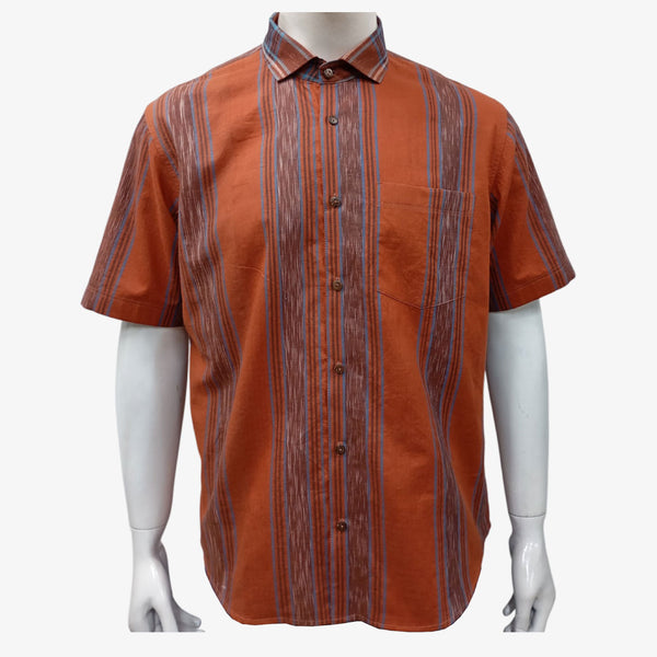 Orange Rust Lungi Cotton Half Shirt