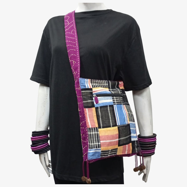 Multi Colour Patch & Kantha Jhola Bag with Pockets