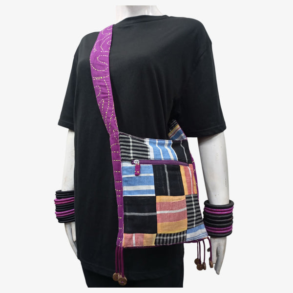 Multi Colour Patch & Kantha Jhola Bag with Pockets