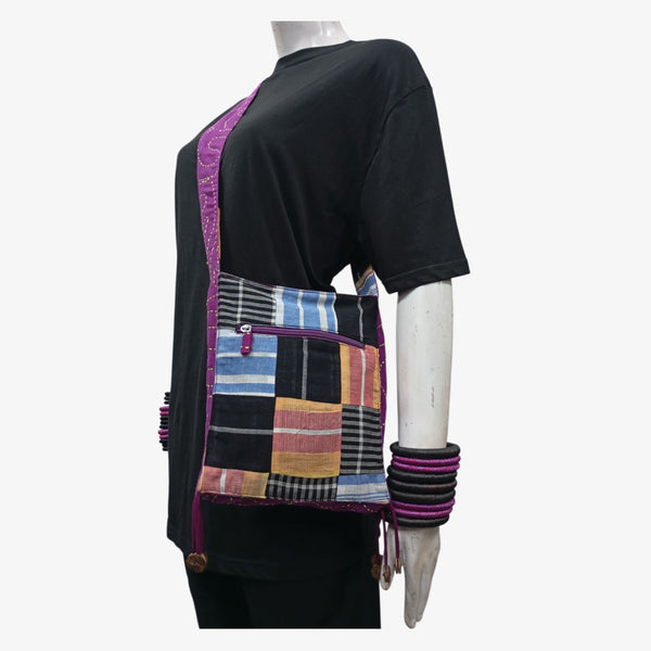 Multi Colour Patch & Kantha Jhola Bag with Pockets