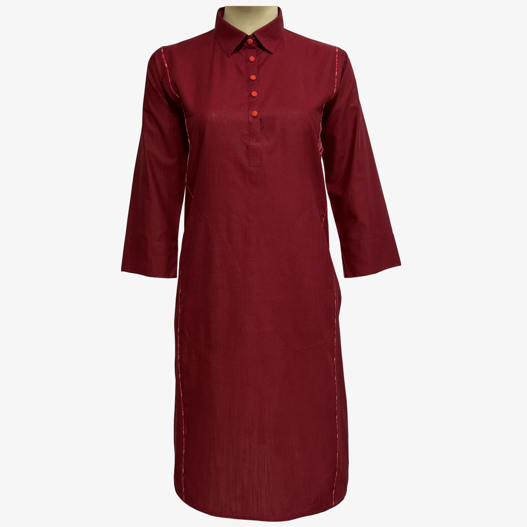 Bibi's Latest Tunic Shirt Collar with Piping