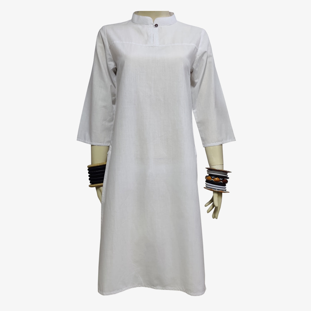 The White High Collar Special kameez