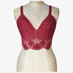 Trendy Spaghetti Strap Chili Pepper Crochet Top