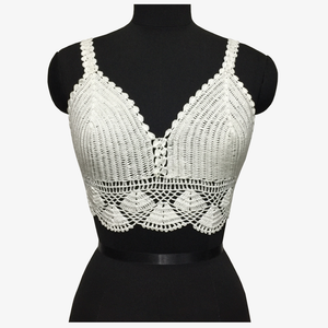 White Trendy Spaghetti Strap Crochet Top